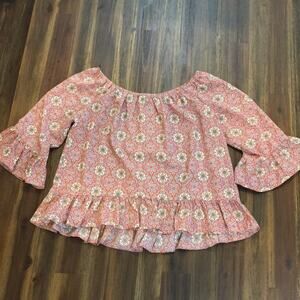 Sanctuary boho cropped bell ruffle sleeves